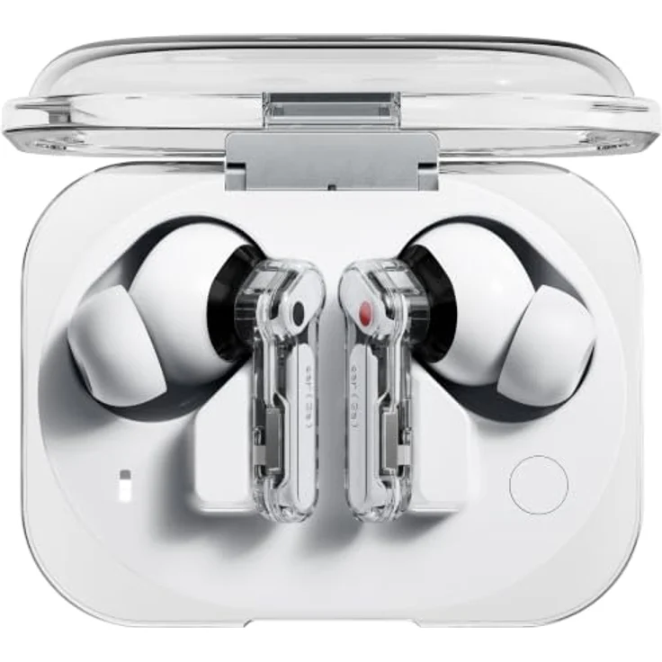 Nothing Ear (3a) Klangausgleichende Ohrhörer mit 45 dB Hybrid ANC, hochauflösendem Audio, 12 mm dynamischer Bassverstärkung und 6 Mikrofonen für klare Anrufe, Transparent – Bild 1