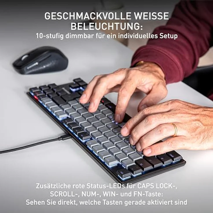 CHERRY Keyboard Corded Mechanical MX, Deutsche mechanische Tastatur mit programmierbaren Tasten, Schwarz – Bild 4