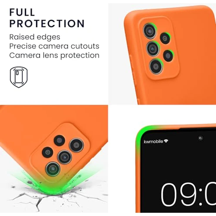 kwmobile Handyhülle für Samsung Galaxy A52 / A52 5G / A52s 5G - Flexibles Silikon Case in Fruity Orange, rutschfest und stoßabsorbierend – Bild 3