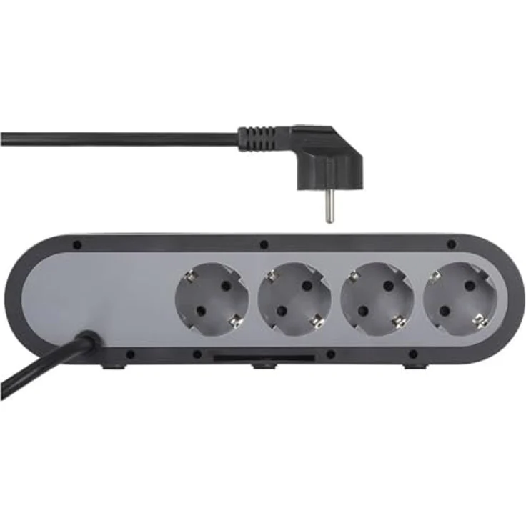 Sygonix SY-6901966 Tischsteckdose 5fach, Schwarz-Grau, mit Schutzkontakt für sichere Nutzung – Bild 4