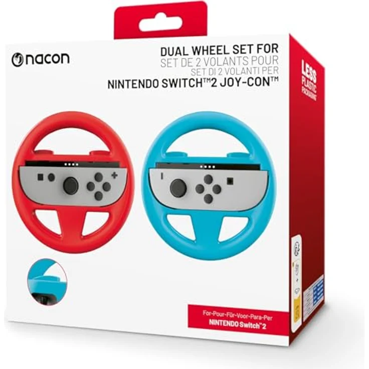 Nacon NA028249 Gaming-Controller Set mit roten und blauen Steuerrädern für Nintendo Switch 2, ergonomisch und für Rennspiele optimiert – Bild 2
