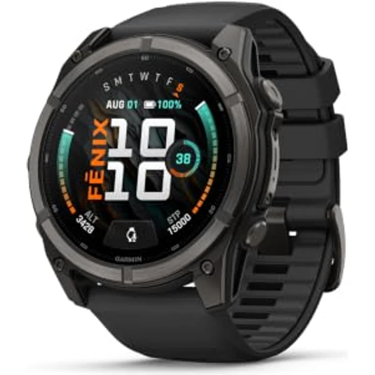 GARMIN fēnix 9, 51 mm Multisport GPS-Smartwatch mit AMOLED Touchdisplay, Titan-Lünette, Saphirglas, Kieselgrau – Bild 1