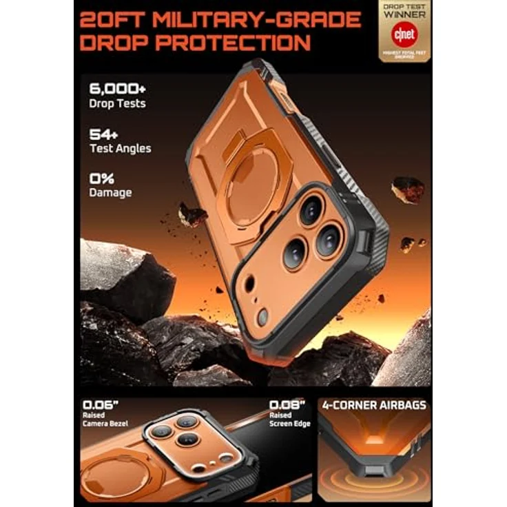 i-Blason GA843439159761, Smartphone Hülle für Apple iPhone 17 Pro, Rot, mit integrierter Standfunktion und MagSafe-kompatibel – Bild 3