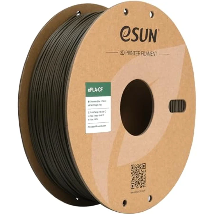 eSUN PLA-CF Kohlefaser Gefüllt Filament 1.75mm mit hoher Maßgenauigkeit, 1KG Spule, Gelb Braun, für FDM 3D Drucker – Bild 1