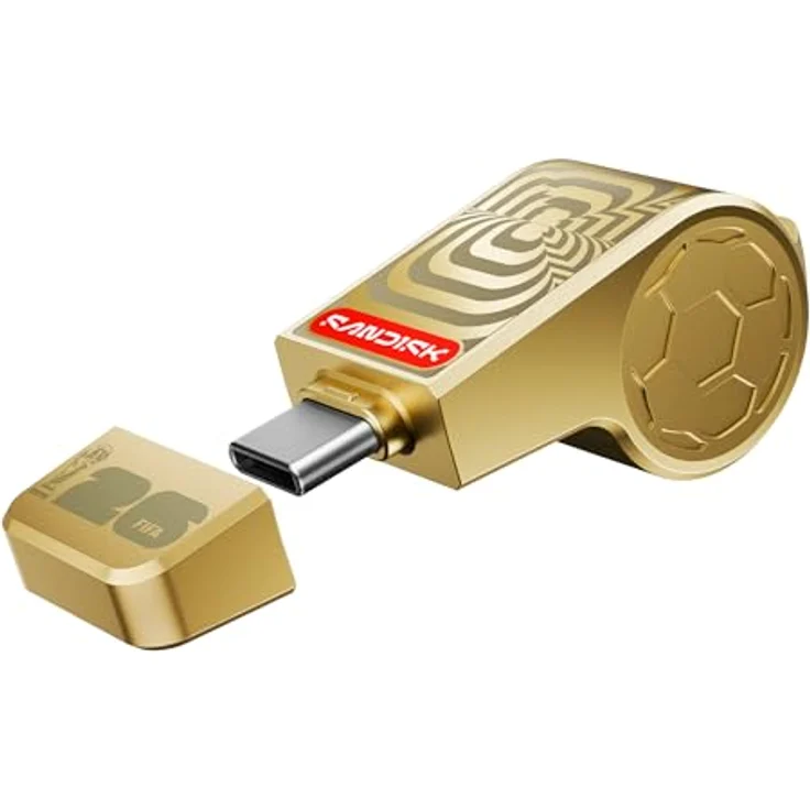 SanDisk FIFA World Cup 2026 (Gold Edition) USB Flash Drive, 128 GB, USB-C 3.2 Gen 1 – Bild 1