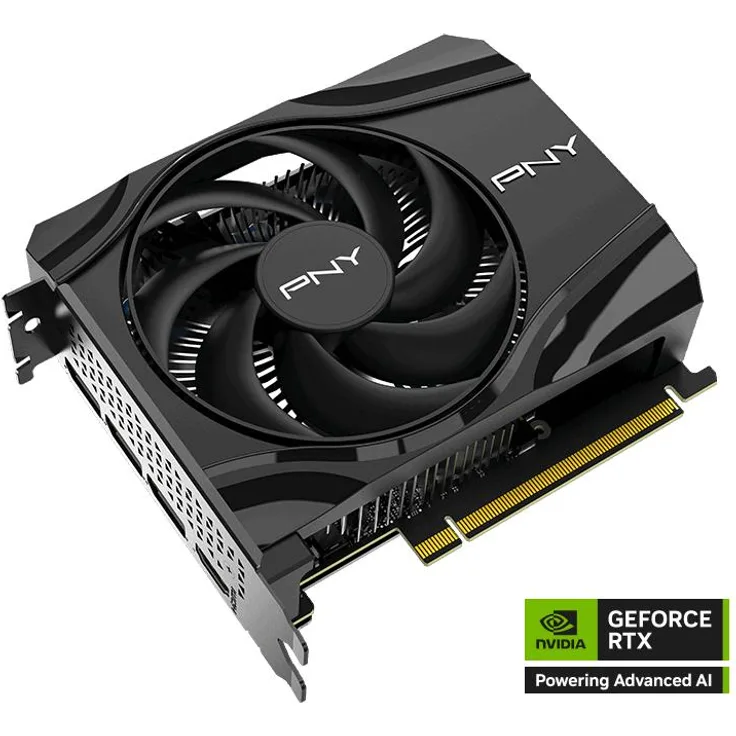 PNY GeForce RTX 5060 Single Fan, 8 GB GDDR7 Grafikkarte, 7680 x 4320 Pixel, PCIe x8 5.0, kompakte Kühlung