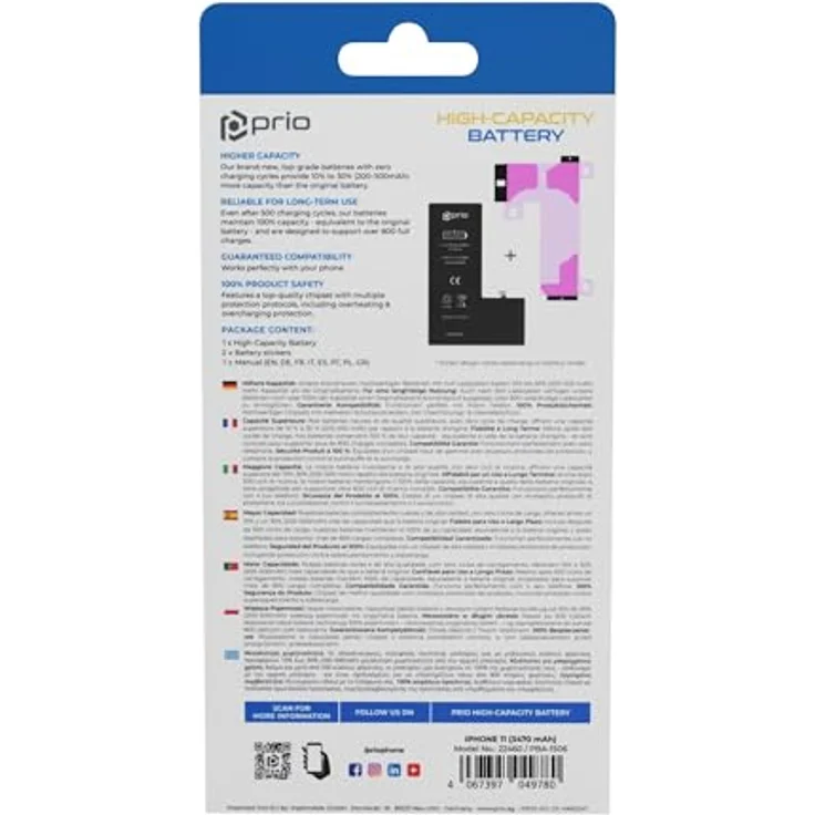 prio Hochleistungsakku für iPhone 11, 3470 mAh, hohe Kapazität, langlebig und kompatibel – Bild 8