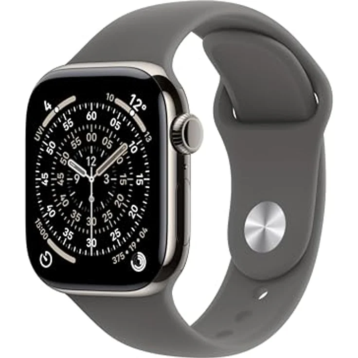 Apple Watch Series 11 Cellular, 42 mm, Titaniumgehäuse Natur, Sportarmband Grau - S/M – Bild 1