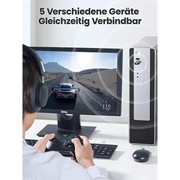 UGREEN Bluetooth Adapter für PC, Bluetooth Stick für Windows 11/10/8.1/7, USB Bluetooth Dongle für Desktop PC, Laptop, Maus, Tastatur, Kopfhörer, Controller (Schwarz) – Bild 5