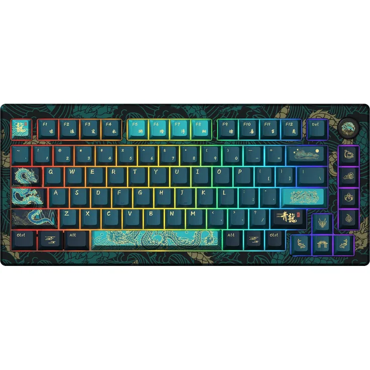 Akko MOD 007 V3 HE Year of Dragon, Kabelgebundene RGB Gaming-Tastatur mit Astrolink Magnetic Switches, QWERTY, Aluminium-Gehäuse, Mehrfarbig