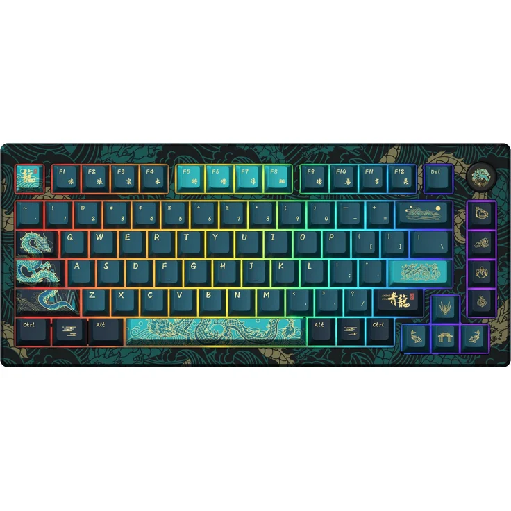 Akko MOD 007 V3 HE Year of Dragon, Kabelgebundene RGB Gaming-Tastatur mit Astrolink Magnetic Switches, QWERTY, Aluminium-Gehäuse, Mehrfarbig