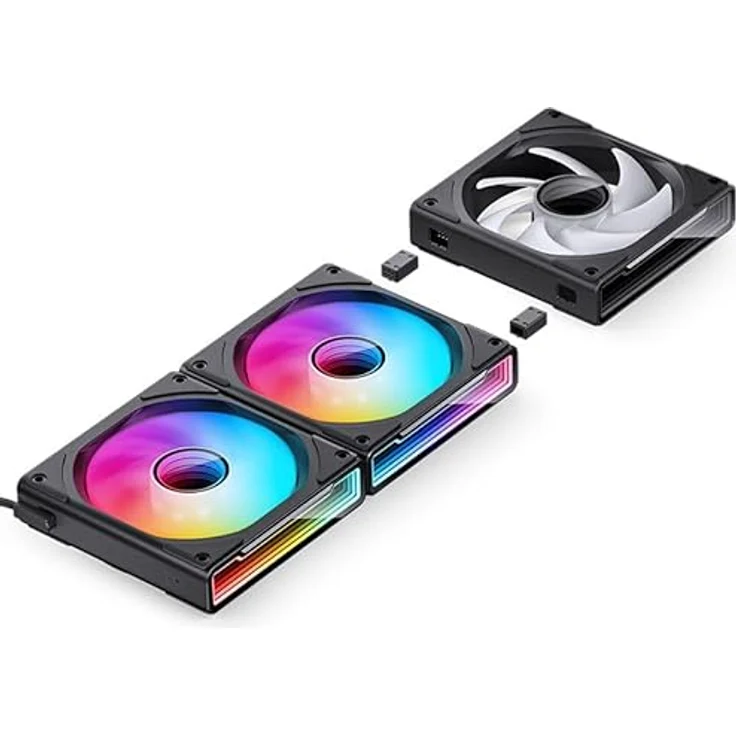 Jonsbo ZK-120B 3er-Pack Gehäuse-Lüfter, RGB - schwarz, 120-mm-PWM, bis zu 2.200 U/min, max. 36,6 dB(A) – Bild 2