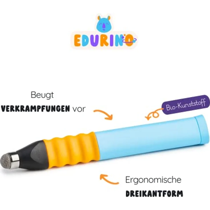 Edurino Ergonomischer Eingabestift I Special Edition | Tablet Stift für Kinder I Eingabestift für Edurino Figuren I Lernspiele ab 4 Jahren I Stylus Touch Pen (Hellblau) – Bild 3