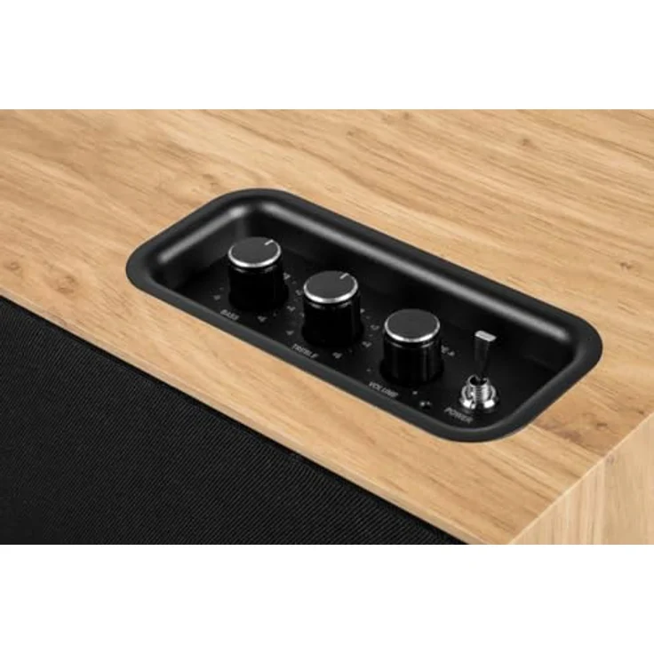 THOMSON WS302 Bluetooth-Lautsprecher 5.3, 50 W Gesamtmusikleistung, Holzgehäuse mit abnehmbarer Frontplatte, braun, separates Höhen- und Basseinstellen, 3,5-mm-AUX-IN, 230 V – Bild 5