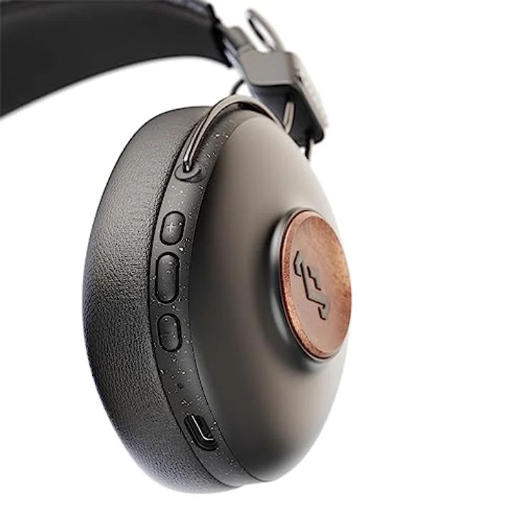 Marley House of Positive Vibrationsfrequenz Over Ear Wireless Kopfhörer - Bluetooth-Kopfhörer, 34h Spielzeit, Passive Geräuschisolierung, On-Board-Steuerung & Mikrofon, nachhaltige Materialien, – Bild 2