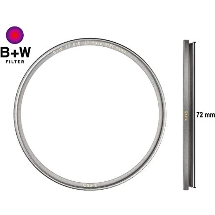 B&W 010 UV-Haze- und Schutz-Filter (72mm, T-Pro, Titan-Finish, MRC Nano, 16x vergütet, super Slim, Premium) – Bild 3