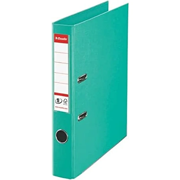 Esselte No.1 Plastik-Ordner, A4 schmal mit verbesserter Mechanik und Sichttasche, hellgrün – Bild 1