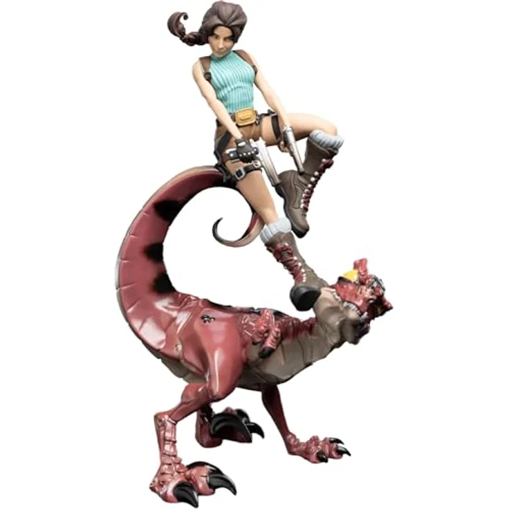 Weta Workshop Tomb Raider Mini Epics Vinyl Figur Lara Croft & Raptor 24 cm, Offiziell lizenziert, 12,5 x 24,5 x 14,2 cm, in bedruckter Geschenkbox – Bild 5