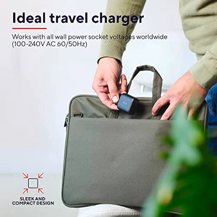 Trust Maxo USB C Ladegerät 45W, 75% Recycelten Materialien, Schnellladegerät USB-C Stecker mit Ladekabel 2m, Netzteil für iPhone, iPad, Samsung Galaxy, Steam Deck, Smartphones, Tablets, Laptops – Bild 4