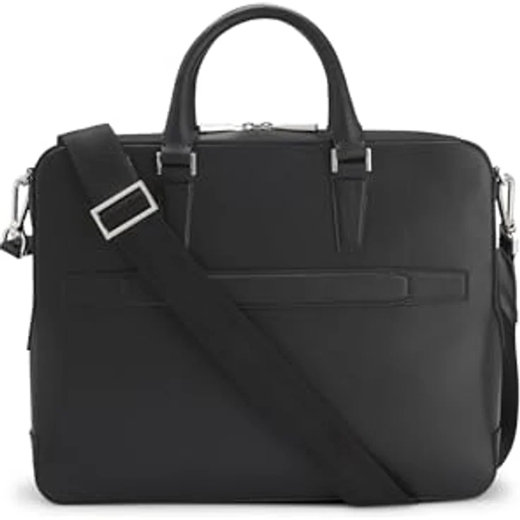 Boss Luminary Aktentasche, 38 cm Leder mit Laptopfach, schwarz – Bild 2
