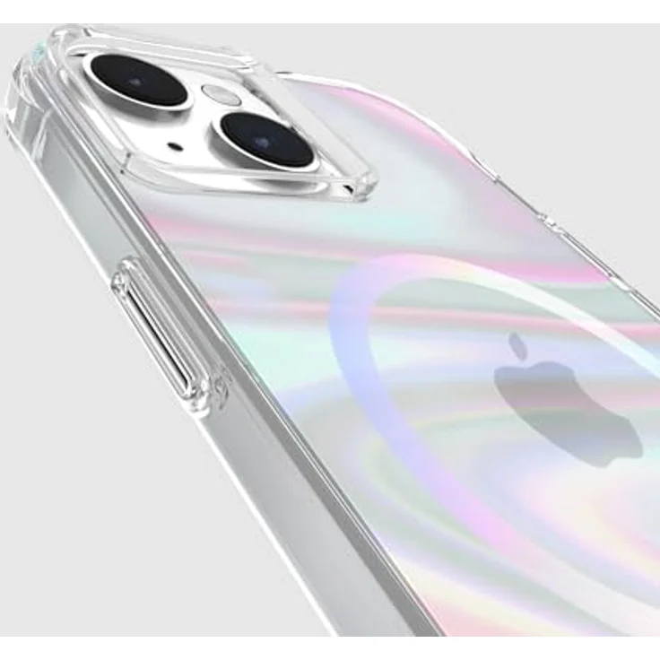 Case-Mate Soap Bubble Mag-Safe Case Schutzhülle kompatibel mit Apple iPhone 15/14/13 Hülle Regenbogen (Farbwechsel-Effekt, 3 m Fallschutz, Integrierter Mag-Safe-Ring) - Transparent/Schillernd – Bild 5