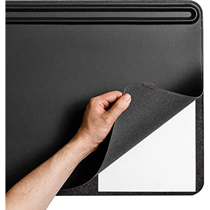 Orbitkey Desk Mat (L), Mausmatte, Schwarz, mit praktischem Dokumentenversteck und magnetischem Kabelhalter – Bild 4