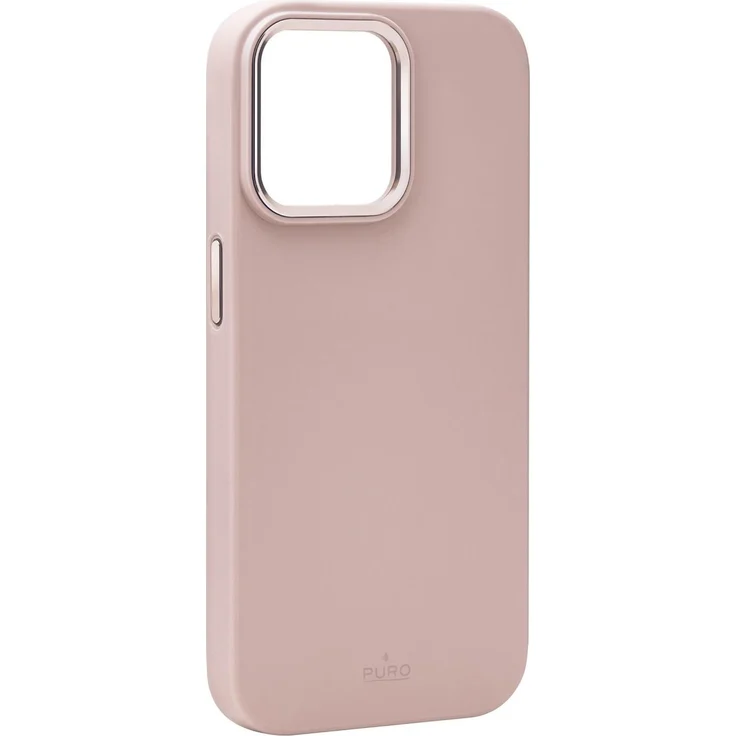 Puro ICON MAG PRO iPhone 15 Pro 6.1" MagSafe Smartphone Hülle, rosa, soft-touch Silikon mit Mikrofaserfutter, erhöhte Ränder für Kamera Schutz