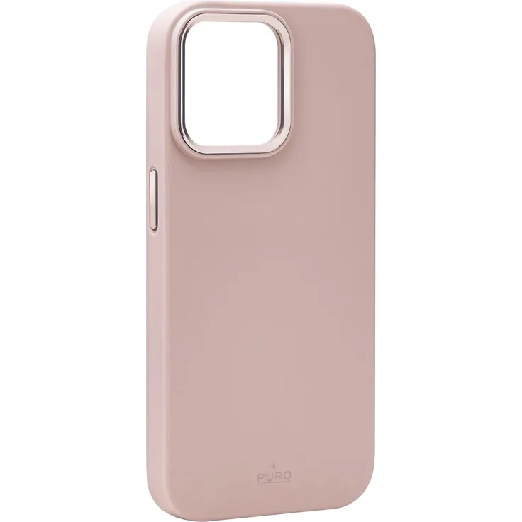 Puro ICON MAG PRO iPhone 15 Pro 6.1" MagSafe Smartphone Hülle, rosa, soft-touch Silikon mit Mikrofaserfutter, erhöhte Ränder für Kamera Schutz