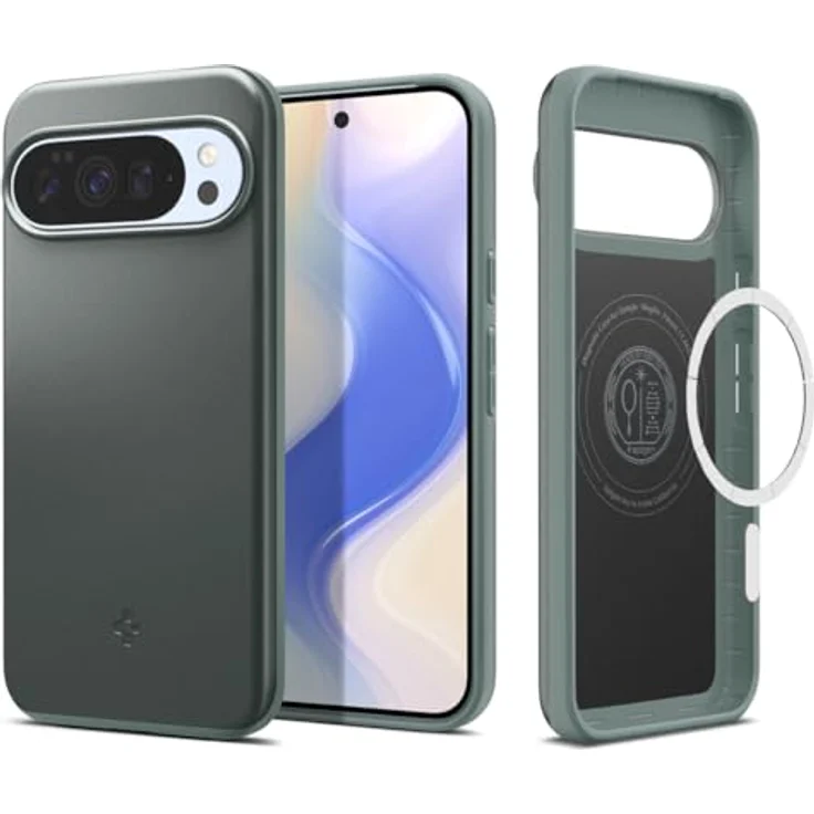 Spigen Thin Fit MagFit Hülle für Google Pixel 10 und Pixel 10 Pro, kompatibel mit Qi2/Pixelsnap und MagSafe, robuste Konstruktion, Sage Green – Bild 1