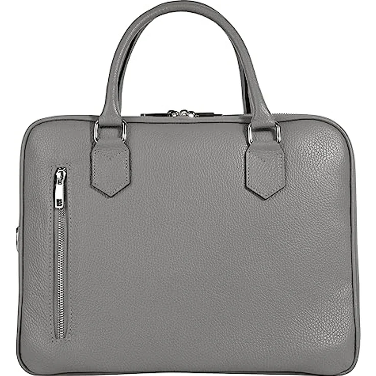 Cluty Aktentasche, echt Leder, Made in Italy, 28x35x13 cm, mit abnehmbarem Schultergurt und mehreren Fächern – Bild 4