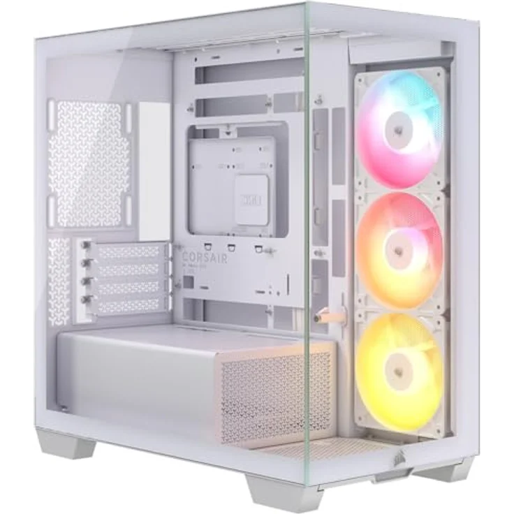 CORSAIR 2800X RS-R Micro-ATX-PC-Gehäuse mit 3 x 120-mm-ARGB-Rückwärtslüftern und gehärtetem Glas, Weiß – Bild 1