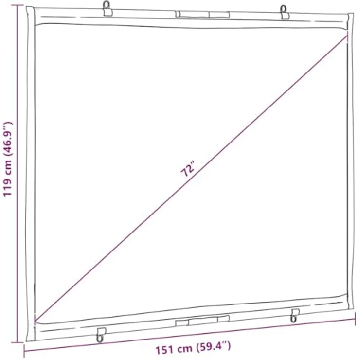 vidaXL Beamer Leinwand 72 Zoll 4:3, wandhängend, hochwertige Projektionswand aus 100% Polyester, ideal für Heimkino und Präsentationen – Bild 3