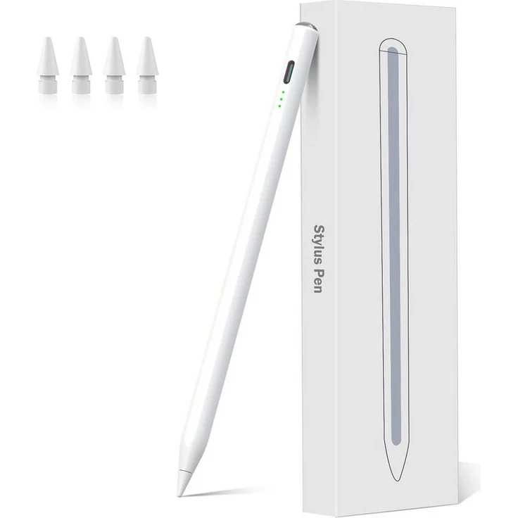 Fulkeley Eingabestift-Adapter für iPad 2018–2024, magnetisch & neigungsempfindlich, inkl. 4 Ersatzspitzen