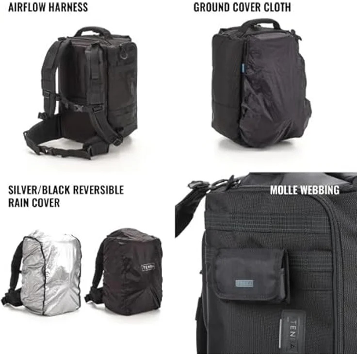 Tenba Cineluxe V2 Family, Schwarz, v2 Backpack 21, Kameratasche für professionelle Camcorder und Cinema-Kameras bis 46 cm, mit schneller Öffnung und Bluetooth-Tracker-Fach – Bild 5