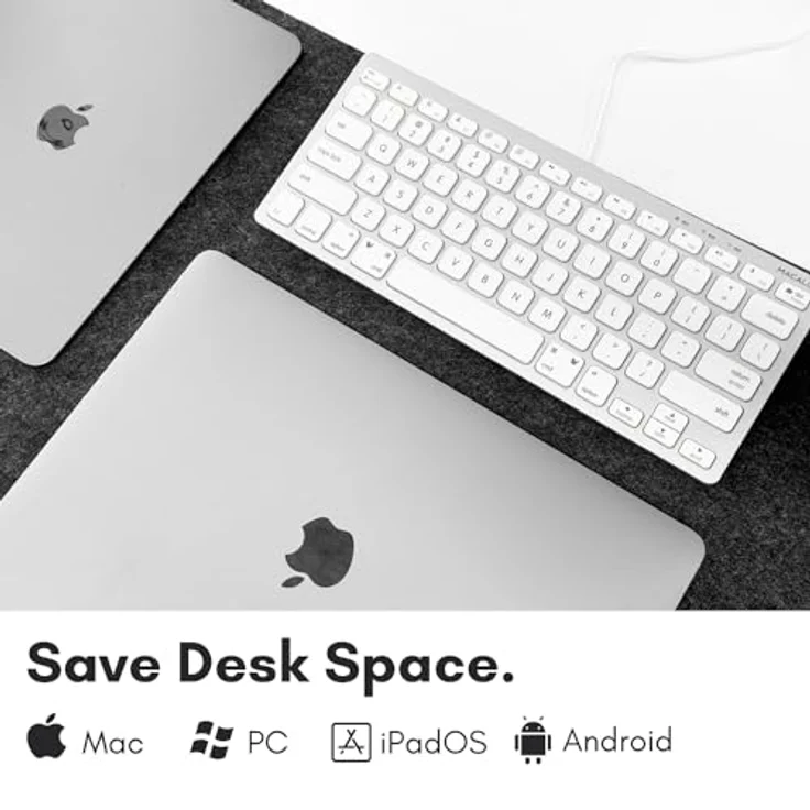 Macally UCSLIMKEYCA, kompakte USB-C-Tastatur für Mac mit 78 Tasten, US QWERTY Layout – Bild 2