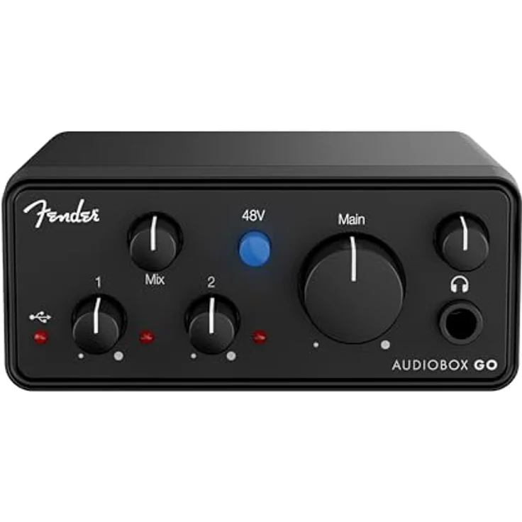 Fender Audiobox Go, Ultrakompaktes 2x2 USB-C Audio-Interface, 24-Bit / 96 kHz mit XLR-Combo-Vorverstärker und Instrumenteneingang, ideal für Mobile Aufnahmen – Bild 3