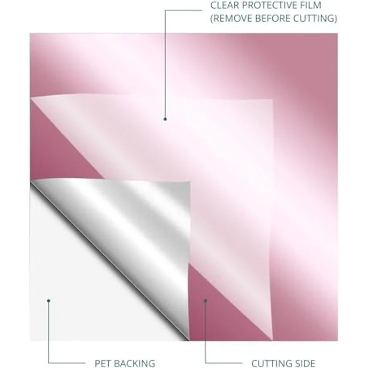 Loklik Permanent Klebefolie Vinyl, Spiegelnd-Metallic, 30.5 x 180cm, Roségold, wetterfest und haltbar – Bild 5