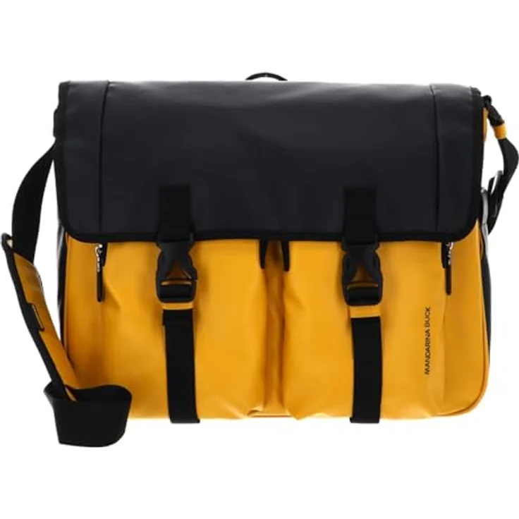 Mandarina Duck Eco Coated Messenger 39 cm, Laptop-Tasche aus 100% Polyester, duck yellow – Bild 1