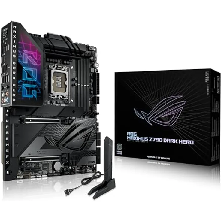 ASUS ROG MAXIMUS Z790 DARK HERO Gaming Mainboard Sockel Intel LGA 1700 (ATX, DDR5, WiFi 7, 5x M.2, PCIe 5.0, Thunderbolt 4, Aura Sync)