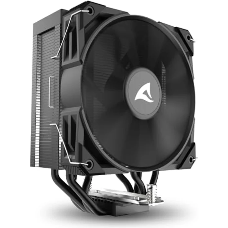 Sharkoon A40 Black Air Cooler, CPU Kühler mit 120 mm Lüfter, 230 W TDP, Schwarz – Bild 2