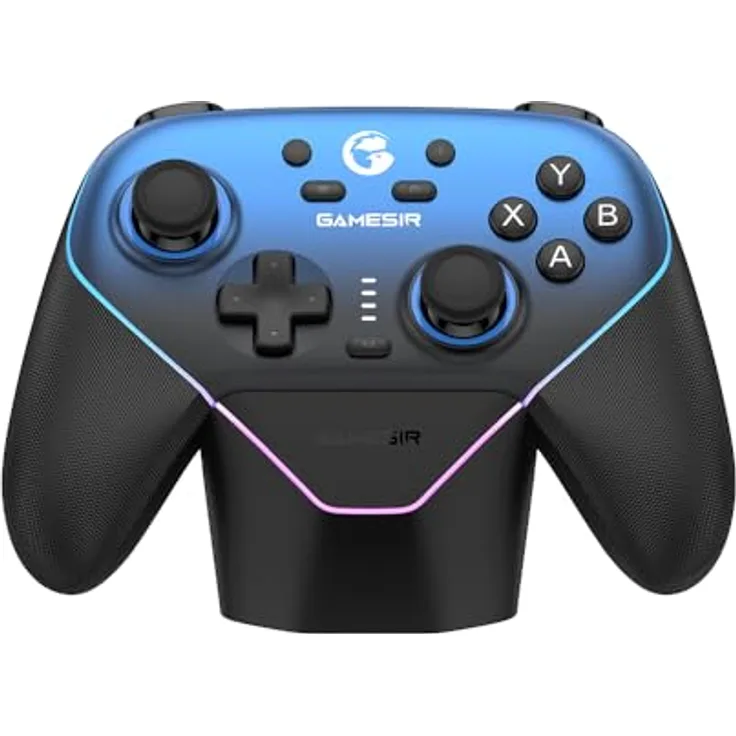 GameSir Super Nova, Multiplattform-Controller mit Ladestation, kabellos für Nintendo, Nachtblau