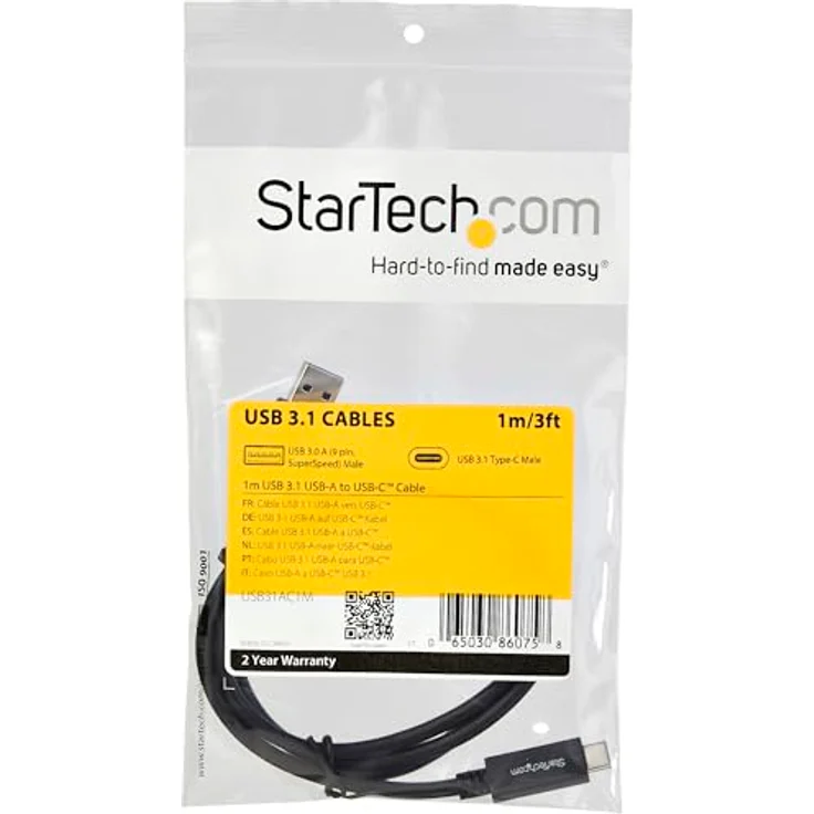 StarTech.com USB 3,1 USB-C to USB Cable - USB-Kabel - 9-polig USB Typ A (M) - 24-Pin-USB Typ C (M) - 1,0m (USB 3,1) - Schwarz - für Apple iMac (USB31AC1M) – Bild 6