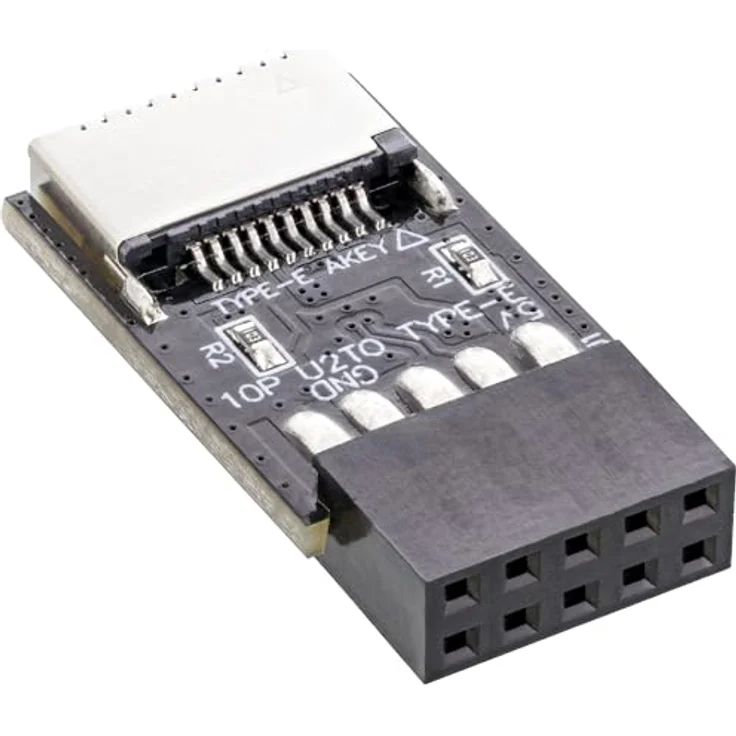 InLine® USB 2.0 zu USB 3.2 Typ-E Key-A Internadapter, Datenübertragung 480 Mb/s, schwarz – Bild 2