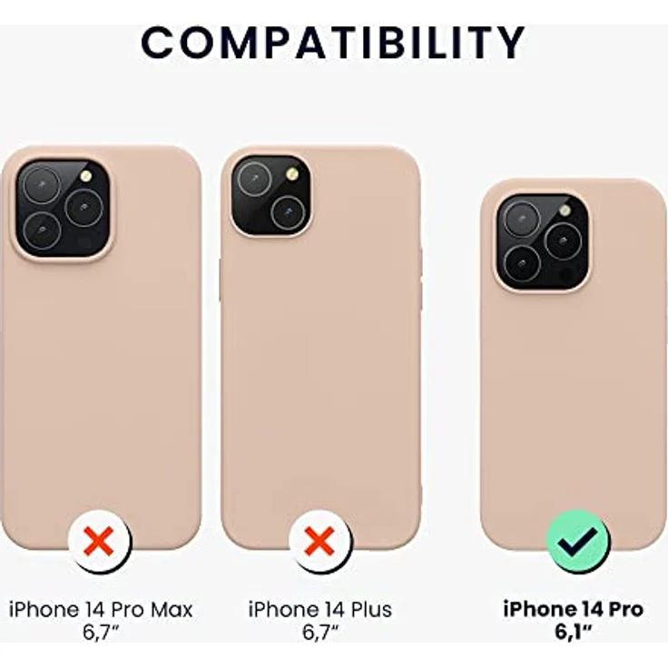 kwmobile Handyhülle für iPhone 14 Pro - Silikonhülle mit Anti-Rutsch, kabelloses Laden, Farbe: Coconut Swirl – Bild 2