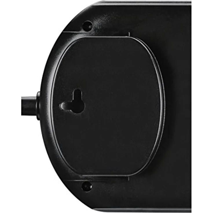 Hama Steckdosenleiste 10-fach (Überspannungsschutz, zwei Schalter zur Gruppenschaltung, Kindersicherung, Ösen zur Wandmontage, Kabelorganizer, 45° gedreht, max. 3500 W, 2 m Kabel) schwarz – Bild 6