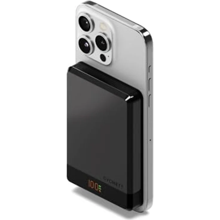 Cygnett Magnetische Powerbank für iPhone, 189g, kabelloses und kabelgebundenes Laden, 2x Akkukapazität – Bild 1