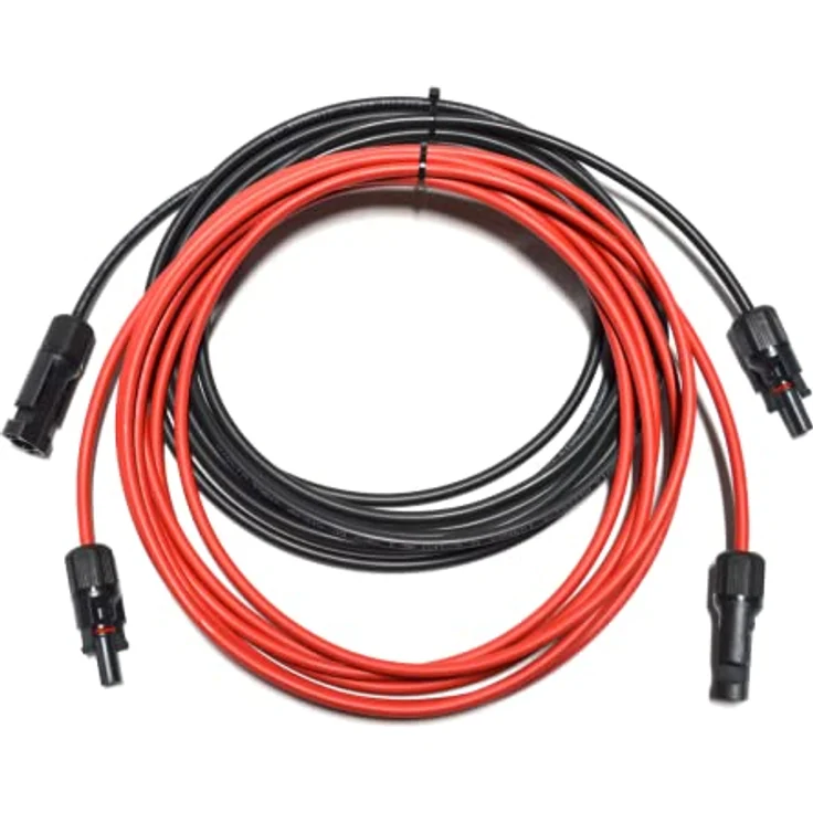smartEC Solarkabel Verlängerungskabel Schwarz Rot 4-6mm² MC4 mit Solarstecker Solarmodule Photovoltaik UV-beständig (2X 5m 6mm²) – Bild 1