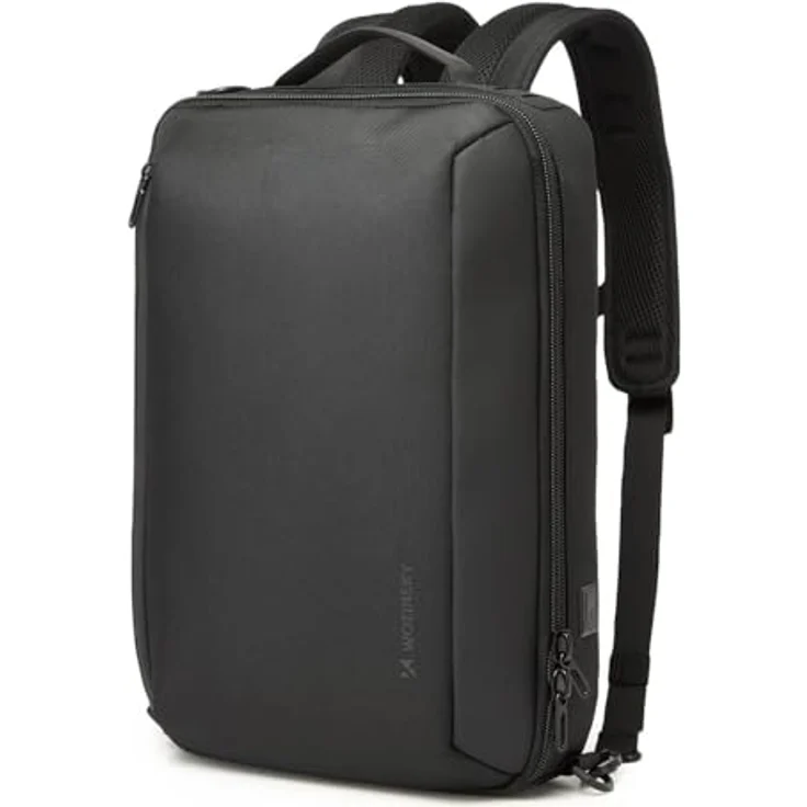 WOZINSKY Premium 2in1 Rucksack & Tasche, Wasserdicht, für Laptop bis 15,6", mit USB-Port, Schwarz – Bild 1