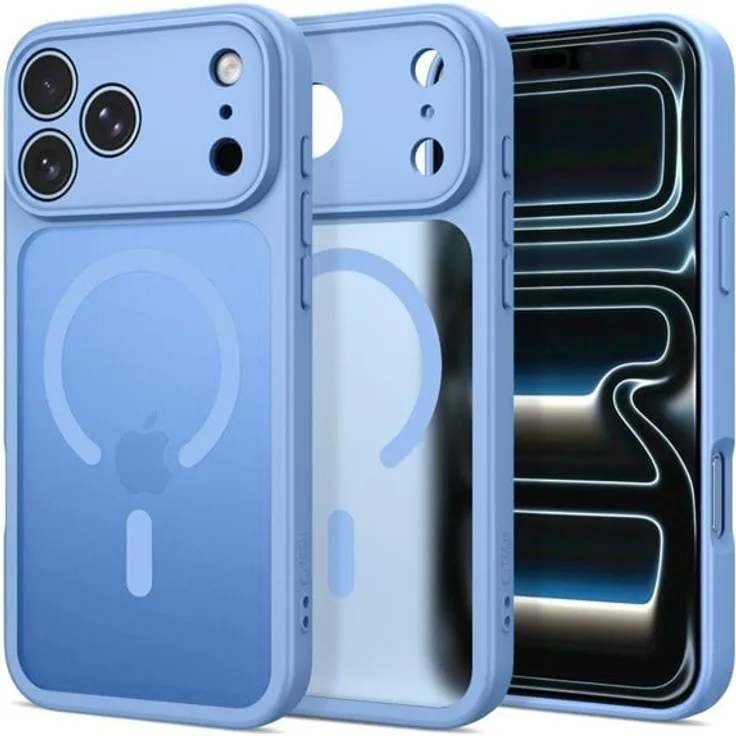Tech-Protect BasicMag MagSafe Case für iPhone 17 Pro Max / 18 Pro Max - Matte Light Blue, Dual-Layer TPU + PC, erhöhter Kantenschutz, integrierter MagSafe-Magnetring