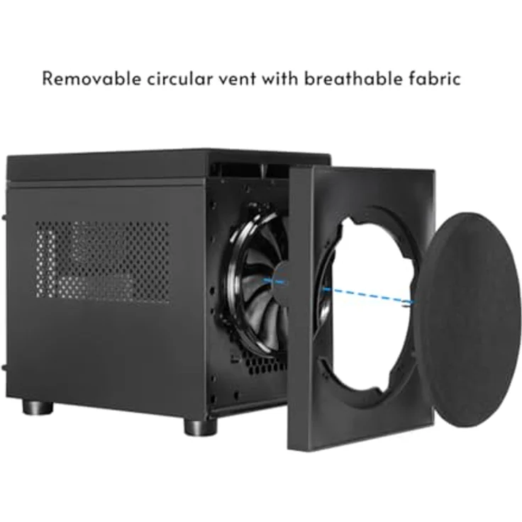 Chieftec Cube M-ATX, PC Gehäuse für Micro-ATX und Mini-ATX, Schwarz, mit 200 mm Frontlüfter und USB-3.0-Anschlüssen – Bild 5